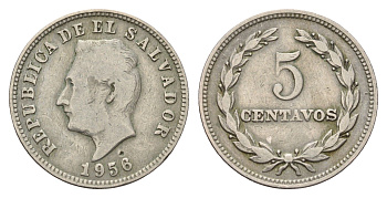 Сальвадор 5 сентаво 1956 KM 134 медно-никель 4679-566