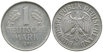 ФРГ 1 МАРКА 1971 F KM 110 медно-никель 4110-752