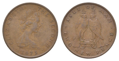Остров Мэн 2 пенса 1975 KM 21 бронза 4622-456