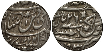 Индия, Ауд (Авадх) 1 рупия 1224 год 26, Саадат Али Хан (1212-1229) (1798-1814) KM 103.2 серебро 1531-342