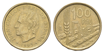 Испания 100 песет 1995 ФАО KM 950 алюминиевая бронза 4622-1042