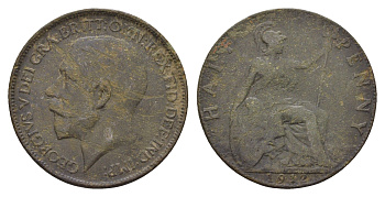 Великобритания 1/2 пенни 1912 Георг V (1910-1936) KM 809, Spink 4056 бронза 4699-413