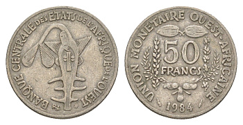 Западная Африка (BCEAO) 50 франков 1984 KM 6 медно-никель 4611-352