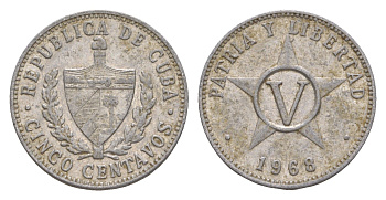 Куба 5 сентаво 1968 KM 34 алюминий 4649-735