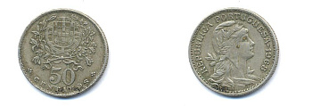 Португалия 50 сентаво 1968 KM 577 медно-никель 4379-1053