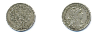 Португалия 50 сентаво 1968 KM 577 медно-никель 4379-1053