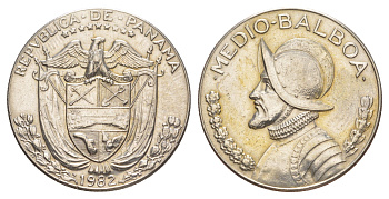 Панама 1/2 бальбоа (50 сентесимо) 1982 KM 12b медь плакированная медно-никелем 4645-116