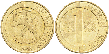 ФИНЛЯНДИЯ 1 МАРКА 1998 M KM 76 алюминиевая бронза 4556-722