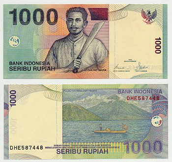 ИНДОНЕЗИЯ 1000 РУПИЙ 2000/2005 Pick 141f бумага UNC (ПРЕСС) 7191-1-4-1