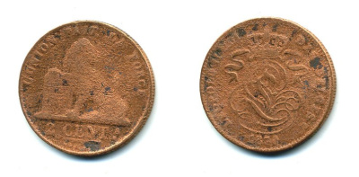 БЕЛЬГИЯ 2 ЦЕНТА 1870 KM 35.1 медь 58-1036