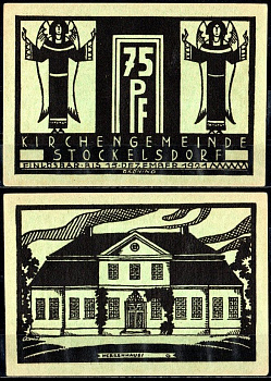 Штоккельсдорф ( Ольденбург) 75 пфеннигов 1921 Mehl Grabowski 1271-2/3 бумага UNC (пресс) 7553-1-3-2