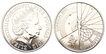 Великобритания 5 фунтов 2012 XIV летние Паралимпийские Игры, Лондон 2012 KM 1681, Spink LO56 медно-никель BU 1521-1034