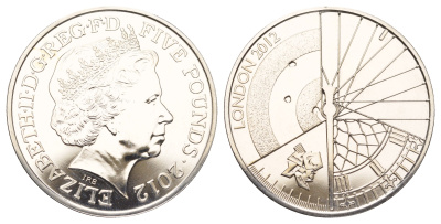 Великобритания 5 фунтов 2012 XIV летние Паралимпийские Игры, Лондон 2012 KM 1681, Spink LO56 медно-никель BU 1521-1034