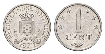 Нидерландские Антильские острова (Нидерландские Антилы) 1 цент 1979 Юлиана (1948-1980) KM 8a алюминий UNC 4627-663