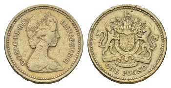 Великобритания 1 фунт 1983 Елизавета II (1952-2022) KM 933, Spink 4221 никель латунь 186-515