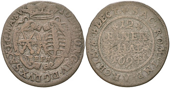 Саксония 1/12 талера 1694 EPH, Иоганн Георг IV (1691-1694), Альбертинская Линия KM 638 серебро 4584-944
