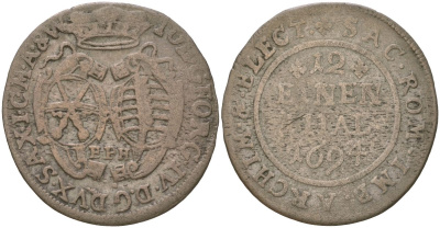 Саксония 1/12 талера 1694 EPH, Иоганн Георг IV (1691-1694), Альбертинская Линия KM 638 серебро 4584-944