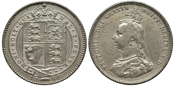 Великобритания 1 шиллинг 1888 Виктория (1837-1901) KM 761, Spink 3926 серебро 1518-1245