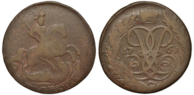 Россия 2 копейки 1761 красный монетный двор, Елизавета Петровна (1741-1762) Биткин 395 медь 221-746