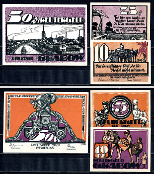 Грабов (Эльде) (Мекленбург-Шверин) набор из 3 нотгельдов 1921 7556-12-2-2