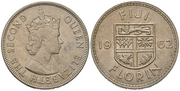 Фиджи 1 флорин 1962 KM 24 медно-никель 4620-143