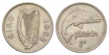 Ирландия 2 шиллинга (флорин) 1968 KM 15 медно-никель 4183-832