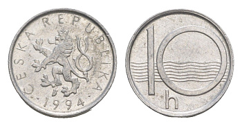 Чехия 10 геллеров 1994 KM 6 алюминий 4392-166