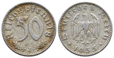 Германия 50 рейхспфеннигов 1935 J KM 87, J. 368 алюминий 4380-335
