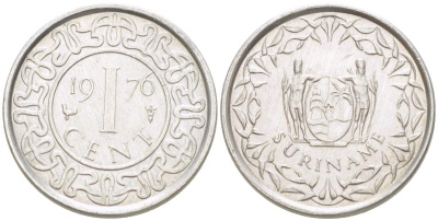 Суринам 1 цент 1976 KM 11а алюминий 4525-531