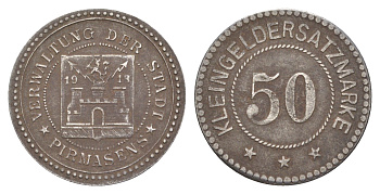 Пирмазенс 50 пфеннигов 1918 Funck 426.8A, Men18 25724.12 железо 4637-1244