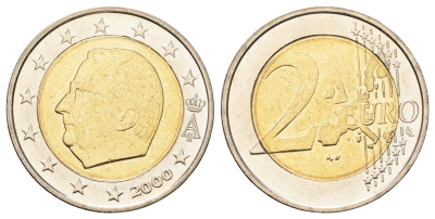 Бельгия 2 евро 2000 Альберт II (1993-2013) KM 231 биметалл UNC 4654-626