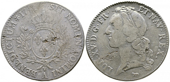 ФРАНЦИЯ 1 ЭКЮ 1742 A, ЛЮДОВИК XV KM 512.1 серебро 413-3144