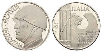 Италия фентезийная монета - жетон - 20 лир 1928 диаметр 35,5 мм, вес 15,9 гр никель 4667-1023