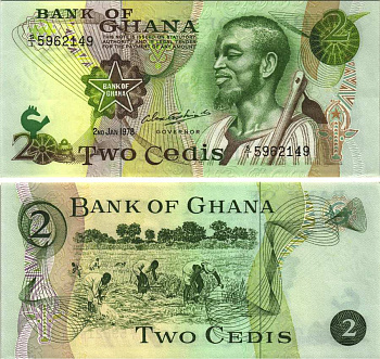 Гана 2 седи 1978 работа в поле Pick 14 c бумага UNC (пресс) 6299-53-1-2