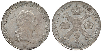 Австрийские Нидерланды 1/4 кроненталера 1793 Франц II (1792-1835) KM 60 серебро 503-131