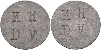 НИДЕРЛАНДЫ ЖЕТОН ND НА АВЕРСЕ И РЕВЕРСЕ KH DV, ДИАМЕТР 27 ММ. алюминий 98-754