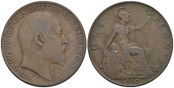 Великобритания 1 пенни 1912 Георг V (1910-1936) KM 810, Spink 4051 бронза 4607-1023