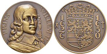 НИДЕРЛАНДЫ МЕДАЛЬ ND ПРИНЦ НИДЕРЛАНДОВ ВИЛЛЕМ II(1626-1650), ДИАМЕТР 50 ММ. 1066-6-22