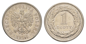 Польша 1 злотый 1994 Y 282 медно-никель 4626-454