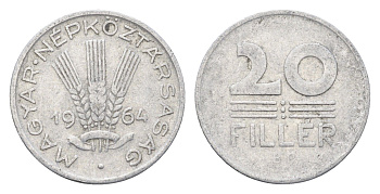 Венгрия 20 филлеров 1964 BP KM 550 алюминий 4665-1058