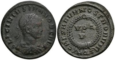Римская Империя нуммий 320 - 321 Лициний II в ранге цезаря VOT V Аквилея Good Very fine RIC 73 бронза 1073-2-5-3