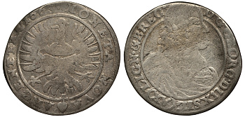 Силезия-Легница-Бжег 15 крейцеров 1663 Георг III (1639-1664) серебро 413-1312