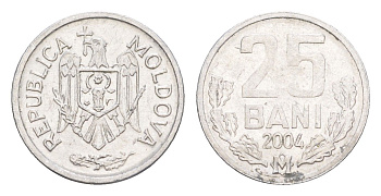 Молдавия (Молдова) 25 бань (бани) 2004 KM 3 алюминий 4649-1214