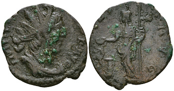 Римская Империя, императоры в Галлии антониниан 269 - 270 Викторин, IMP C VICTORINVS P F AVG, бюст императора / SALVS AVG, Салюта, персонификация Здоровья RIC 71 биллон 1073-19-74