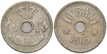 Румыния 10 бань (бани) 1905 Кароль I (1881-1914) KM 32 медно-никель 4617-954