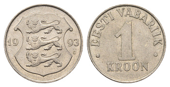 Эстония 1 крона 1993 KM 28 медно-никель 4688-612