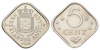 Нидерландские Антильские острова (Нидерландские Антилы) 5 центов 1979 Юлиана (1948-1980) KM 13 медно-никель UNC 4625-524