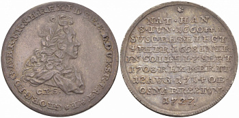 Брауншвейг-Люнебург 1/4 талера 1727 на смерть Welter 2254, Smith 50 серебро 00-901-13