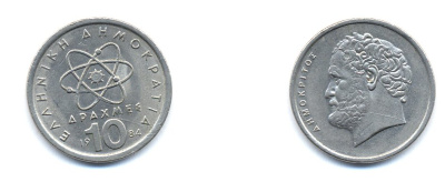 Греция 10 драхм 1988 Демокрит KM 132 медно-никель 4379-1322