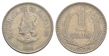 Сальвадор 1 колон 1984 KM 153 медно-никель 4646-651